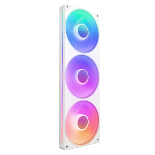 NZXT F360 RGB Core - 360 mm Einzelrahmen-Lüftereinheit mit 3 x 120 mm RGB-Lüftern - Drehzahl- und Beleuchtungssteuerung - Hoher statischer Druck und Luftstrom - 8 aRGB-LEDs pro Lüfter - Weiß von NZXT