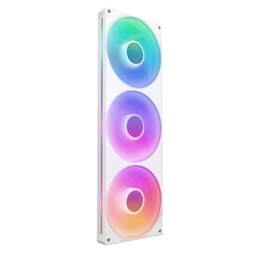 NZXT F420 RGB Core - 420mm Einzelframe-Lüftereinheit mit 3 x 140mm RGB-Lüftern - Geschwindigkeits- und Beleuchtungssteuerung - Hoher statischer Druck und Luftstrom - Fluiddynamische Lager - Weiß von NZXT