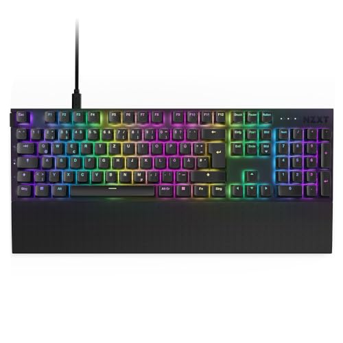 NZXT Function 2-2024 Optische Vollformat Gamingtastatur | RGB beleuchtet | 8K-Abfragerate | Lineare Opt. Switches | Einstellbare Auslösung | Hot-Swap | Gaming Keyboard| Schwarz - DE (QWERTZ) von NZXT