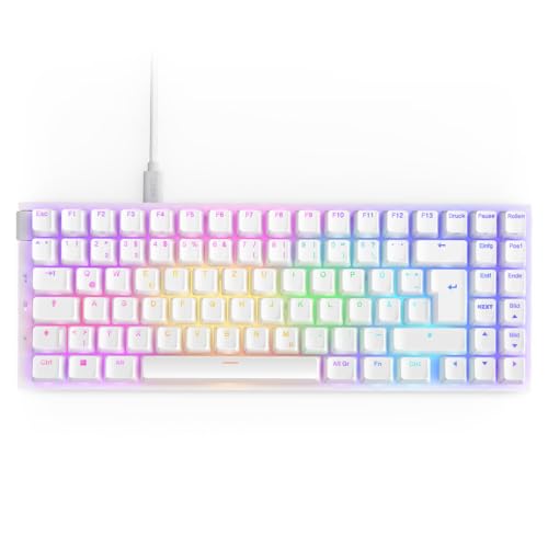 NZXT Function 2 MiniTKL - 2024 Optische Tenkeyless Gamingtastatur | RGB beleuchtet | 8K-Abfragerate | Lineare Opt. Switches | Einstellbare Auslösung | Hot-Swap | Gaming Keyboard | Weiß DE (QWERTZ) von NZXT