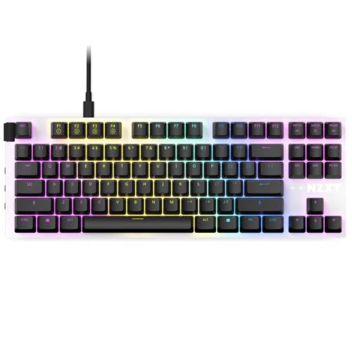 NZXT Function TKL Mechanische PC Gaming Tastatur - beleuchtet - lineare RGB Schalter - MX kompatible Schalter - Hot Swap - robustes Aluminium Cover - Mechanical Gaming Keyboard | EN (QWERTY) Weiß von NZXT