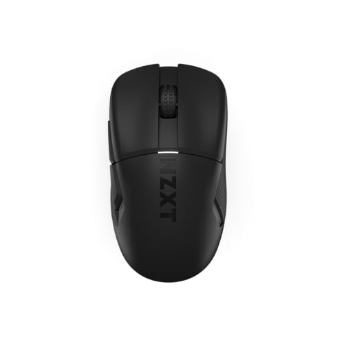 NZXT Gamingmaus Lift Elite Wireless – Ultraleicht: 57 g – Abfragerate 4K / 8K, optische Schalter, optischer Sensor mit 26K DPI – Lange Akkulaufzeit – Seitengriffflächen aus Gummi – Schwarz von NZXT