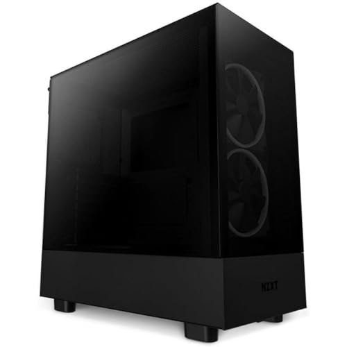 NZXT H5 Elite - CC-H51EB-01 - Premium ATX Mid-Tower PC Gaming Gehäuse - Dual Tempered Glass Fenster - RGB Lüfter - Front I/O USB-C - Extra GPU - Wasserkühlung Ready - Schwarz von NZXT