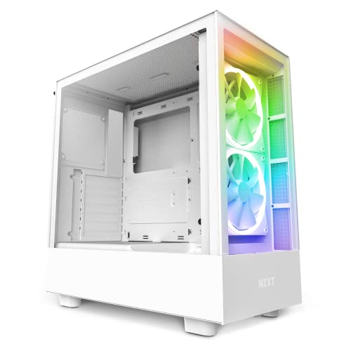 NZXT H5 Elite - CC-H51EW-01 - Premium ATX Mid-Tower PC Gaming Gehäuse - Dual Tempered Glass Fenster - RGB Lüfter - Front I/O USB-C - Extra GPU - Wasserkühlung Ready - Weiß NZXT H5 Elite - CC-H51EW-01 - Premium ATX Mid-Tower PC Gaming Gehäuse - Dual Tempered Glass Fenster - RGB Lüfter - Front I/O USB-C - Extra GPU - Wasserkühlung Ready - Weiß von NZXT