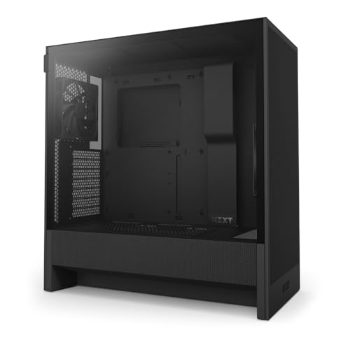 NZXT H5 Flow – Kompaktes ATX-Midi-Tower-PC-Gaming-Gehäuse – Hoher Luftstrom – 2 x 120 mm Lüfter inkl. – 360 mm vorne & 240 mm – Schwarz von NZXT