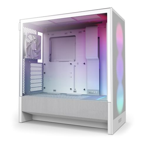NZXT H5 Flow RGB – Kompaktes ATX-Mid-Tower-PC-Gaming-Gehäuse – Hoher Luftstrom – F360 RGBCore-Lüfter enthalten – 360 mm Kühlerhalterung vorne und 240 mm – Weiß NZXT H5 Flow RGB – Kompaktes ATX-Mid-Tower-PC-Gaming-Gehäuse – Hoher Luftstrom – F360 RGBCore-Lüfter enthalten – 360 mm Kühlerhalterung vorne und 240 mm – Weiß von NZXT
