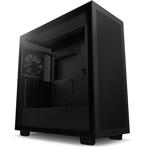 NZXT H7 Flow - CM-H71FB-01 - ATX Mid-Tower Gaming PC-Gehäuse - Front USB-C Port - Mesh Front- & Tempered Glass Seitenteil - Für Wasserkühlung ready - Schwarz von NZXT