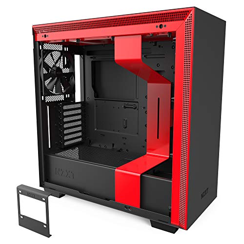 NZXT H710 - ATX Mid Tower PC Gaming Case - Front I/O USB Type-C Port - Quick-Release Tempered Glass Side Panel - Cable Management System - Water-Cooling Ready - Steel Construction - Black/Red von NZXT