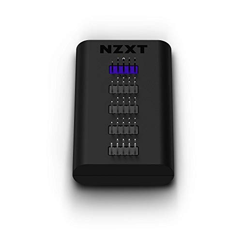 NZXT Interner USB-Hub 3 – AC-IUSBH-M3 – 4 interne USB-2.0-Anschlüsse – 3M Dual Lock Tapes – Magnetgehäuse – Plug and Play von NZXT