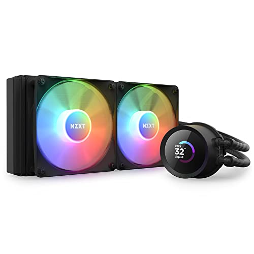 NZXT Kraken 240 RGB - RL-KR240-B1-240mm AIO CPU Wasserkühlung - 1,54" LCD Display 240x240-2x120mm RGB Core Fans - EIN Breakoutkabel zur einfachen Installation - anpassbar durch NZXT CAM - Schwarz von NZXT