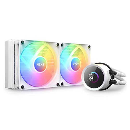 NZXT Kraken 240 RGB - RL-KR240-W1-240mm AIO CPU Wasserkühlung - 1,54" LCD Display 240x240-2x120mm RGB Core Fans - EIN Breakoutkabel zur einfachen Installation - anpassbar durch NZXT CAM - Weiß von NZXT