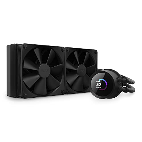 NZXT Kraken 240 - RL-KN240-B1-240mm AIO CPU Wasserkühlung - 1,54" LCD Display 240x240-2x120mm PWM Fans - EIN Breakoutkabel zur einfachen Installation - Schwarz von NZXT