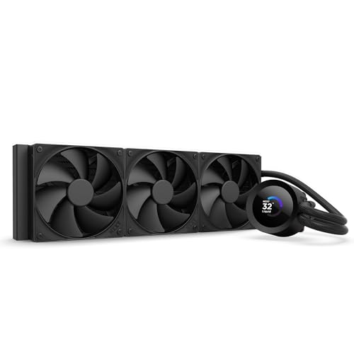 NZXT Kraken Plus 360 – AIO CPU Flüssigkeitskühler – 360mm Radiator – 3 x F120P Lüfter – Anpassbares 1,54" quadratisches LCD – AMD® AM5, AM4 – Intel® LGA 1851/1700, 1200/115X – Schwarz von NZXT