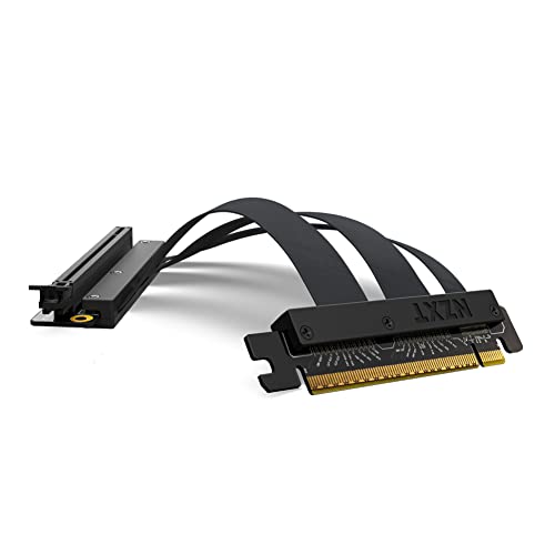 NZXT PCIe 4.0x16 Riser Cable - AB-RC200-B1 - Flexibles und abgeschirmtes Riser-Kabel – Hochgeschwindigkeitsleistung – 200 mm Länge von NZXT