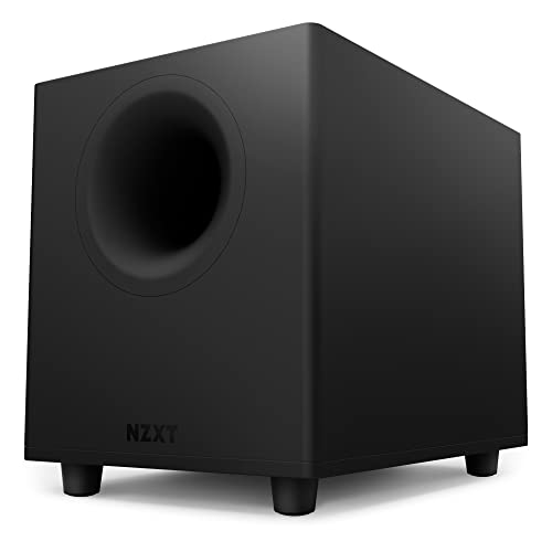 NZXT Relay PC-Gaming-Desktop-Subwoofer – AP-SUB80-EU - 140 Watt – Tiefer, kraftvoller Bass – Nach unten abstrahlender 6,5“-Treiber – Drehregler für Crossover und Phase – Schwarz von NZXT