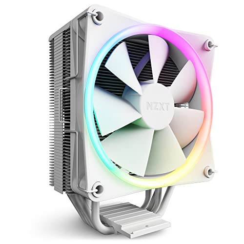 NZXT T120 RGB Air Cooler - RC-TR120-W1 - RGB CPU Luftkühler - 120mm RGB Lüfter - Direktkontakt Technologie - 4 Kupfer-Heatpipes - Optional 2 Lüfter möglich - passend für Intel und AMD Sockel - Weiß von NZXT