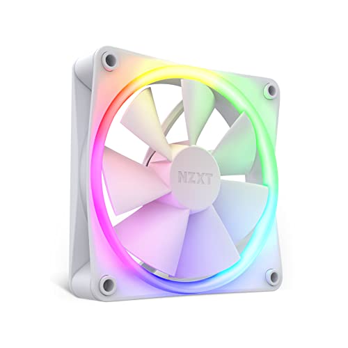 Nzxt F120 RGB Fans - RF-R12SF-W1 - Erweiterte Anpassung der RGB-Beleuchtung – Flüsterleise Kühlung – Single (RGB-Lüfter und Controller ERFORDERLICH & Nicht ENTHALTEN) -120mm-Lüfter – White von NZXT