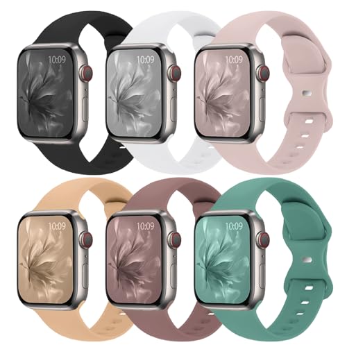 Sportarmband, kompatibel mit Apple Watch-Armbändern, 38 mm, 40 mm, 41 mm, 42 mm, 44 mm, 45 mm, weiches Silikon, kompatibel mit Apple Watch Serie 6, 5, 4, 3, 2, 1, SE, für Herren und Damen (42 mm/44 Sportarmband, kompatibel mit Apple Watch-Armbändern, 38 mm, 40 mm, 41 mm, 42 mm, 44 mm, 45 mm, weiches Silikon, kompatibel mit Apple Watch Serie 6, 5, 4, 3, 2, 1, SE, für Herren und Damen (42 mm/44 von Na-na sun
