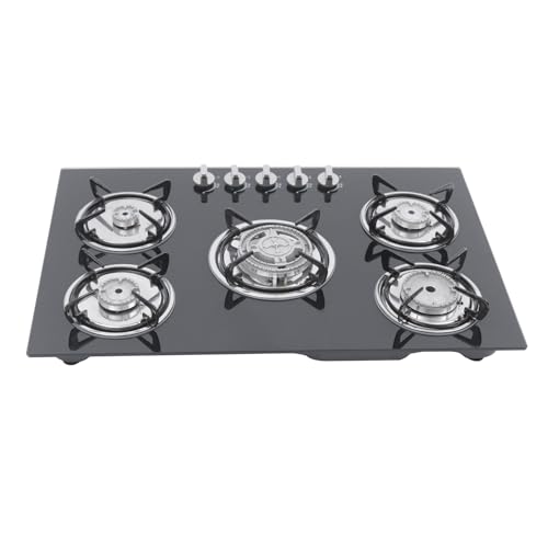 NaMaSyo Gaskochfeld 5 Flammig Glas Gaskochfeld 5 Gaskochfelder Schwarz Gasherd Einbau-Gaskocher Campingkocher für Zuhause & Wohnmobil Propan- und Erdgas Gas-Herdplatte NaMaSyo Gaskochfeld 5 Flammig Glas Gaskochfeld 5 Gaskochfelder Schwarz Gasherd Einbau-Gaskocher Campingkocher für Zuhause & Wohnmobil Propan- und Erdgas Gas-Herdplatte von NaMaSyo