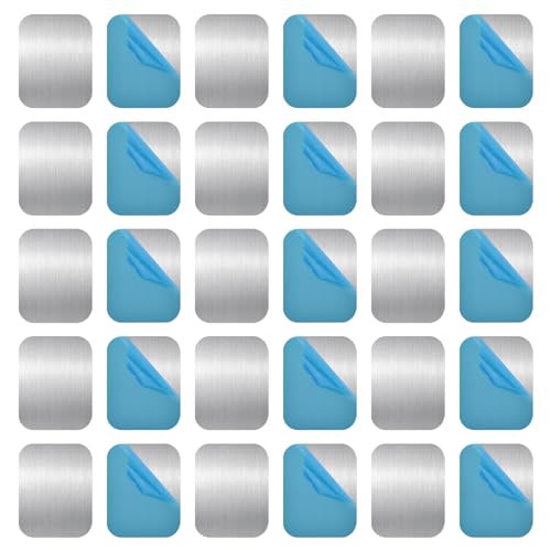 30 Stück Handy Metallplatte, Metallscheiben aus Eisen, Dünn Metallplatte für Magnete, Mehrfachverwendung Handy Metall Platte, Metallplättchen Selbstklebend für Magnetischen Telefonhalterr (Rechteck) 30 Stück Handy Metallplatte, Metallscheiben aus Eisen, Dünn Metallplatte für Magnete, Mehrfachverwendung Handy Metall Platte, Metallplättchen Selbstklebend für Magnetischen Telefonhalterr (Rechteck) von Naapesi