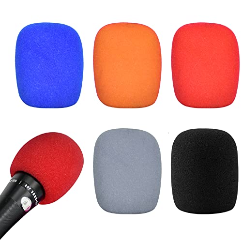 5 Stück Mikrofon Windschutz, Staubdicht und Antibakteriell Mic Foam Cover, Handmikrofon Windschutz mit Guter Elastizität Kontraktilität, Pop Schutz Mikro für KTV, Outdoor-Aktivitäten (Farbe) von Naapesi