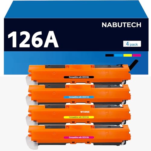 4 Nabutech kompatible Toner | 30% höhere Leistung | als Ersatz für HP 126A für HP Color Laserjet Pro CP1020 CP1021 CP1022 CP1023 CP1025nw CP1026nw CP1027nw CP1028nw CP1025 Pro 100 von Nabutech