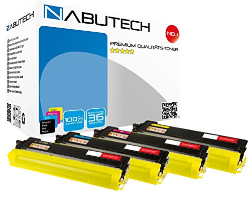 Nabutech 4 FABRIKNEUER Toner mit 80% mehr Leistung für Brother HL 3000 Series HL 3040cn HL 3070cw MFC 9120cn MFC 9320cw DCP 9010cn TN230BK TN230C TN230M TN230Y, die Druckqualität wie beim Original von Nabutech