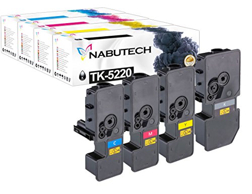 Nabutech 4 Original Toner kompatibel zu Kyocera TK-5220 für Kyocera ECOSYS M5521cdn, M5521cdw, P5021cdn, P502 von Nabutech