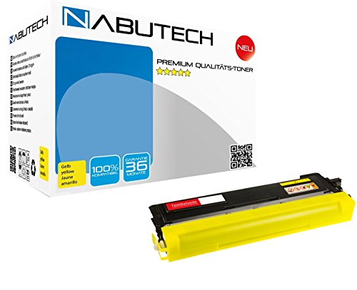 Nabutech FABRIKNEUER Toner mit 80% mehr Leistung für TN230Y Yellow Gelb Brother HL 3000 Series HL 3040cn HL 3070cw MFC 9120cn MFC 9320cw DCP 9010cn, 2500 Seiten, die Druckqualität wie beim Original von Nabutech