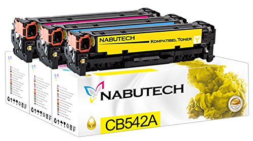 RETON 3 Nabutech Toner kompatibel | Geprüft nach ISO-Norm 19798 | als Ersatz für CB541A CB542A CB543A Cyan, Magenta, Yellow | 1.680 Seiten je Farbe von Nabutech