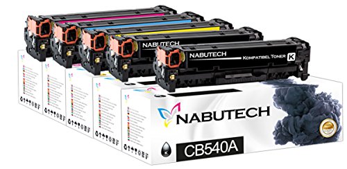 RETON 5 Nabutech Toner kompatibel | Geprüft nach ISO-Norm 19798 | als Ersatz für CB540A CB541A CB542A CB543A Schwarz, Cyan, Magenta, Yellow | Schwarz: 2.640 Seiten 1.680 Seiten je Farbe von Nabutech