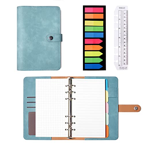 Nacial A6 Binder Notizbuch,PU Leder Notizblock Tagebuch mit 80 Blatt/160 Seiten, Planner Kleine Notizblöcke für Arbeiten,Leben und Reisen von Nacial