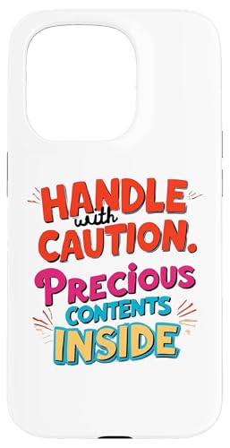 "Handle with Caution Content Inside Funny Words Design Gift Hülle für iPhone 15 Pro "Handle with Caution Content Inside Funny Words Design Gift Hülle für iPhone 15 Pro von Nadiya