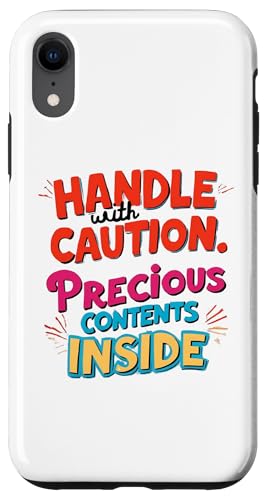 "Handle with Caution Content Inside Funny Words Design Gift Hülle für iPhone XR "Handle with Caution Content Inside Funny Words Design Gift Hülle für iPhone XR von Nadiya