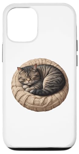 Katze schläft auf rundem Kissen, niedliches Design, Geschenk, Kätzchenliebhaber Hülle für iPhone 12/12 Pro Katze schläft auf rundem Kissen, niedliches Design, Geschenk, Kätzchenliebhaber Hülle für iPhone 12/12 Pro von Nadiya
