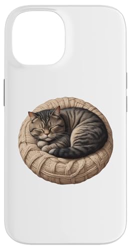 Katze schläft auf rundem Kissen, niedliches Design, Geschenk, Kätzchenliebhaber Hülle für iPhone 14 Katze schläft auf rundem Kissen, niedliches Design, Geschenk, Kätzchenliebhaber Hülle für iPhone 14 von Nadiya