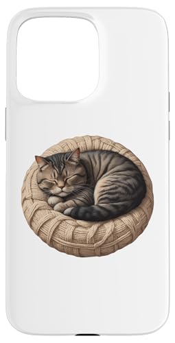 Katze schläft auf rundem Kissen, niedliches Design, Geschenk, Kätzchenliebhaber Hülle für iPhone 15 Pro Max Katze schläft auf rundem Kissen, niedliches Design, Geschenk, Kätzchenliebhaber Hülle für iPhone 15 Pro Max von Nadiya