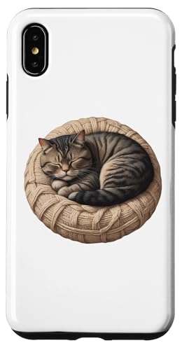 Katze schläft auf rundem Kissen, niedliches Design, Geschenk, Kätzchenliebhaber Hülle für iPhone XS Max Katze schläft auf rundem Kissen, niedliches Design, Geschenk, Kätzchenliebhaber Hülle für iPhone XS Max von Nadiya