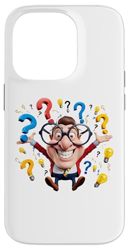 Kluger Mann in Brille mit lustigem Lächeln Aktion Männer Frauen Geschenk Hülle für iPhone 14 Pro von Nadiya