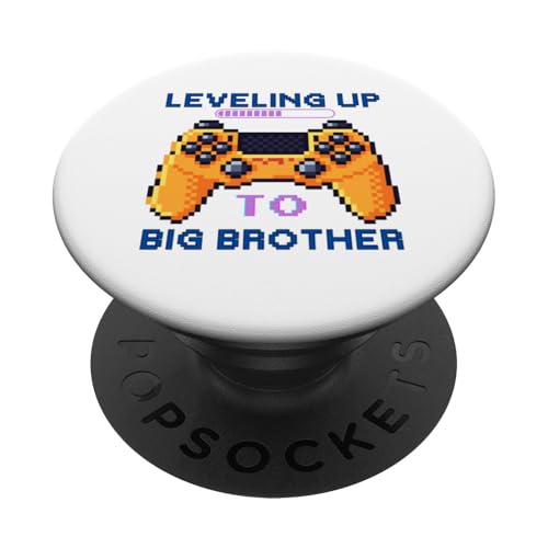 Leveling Up to Big Brother Lustiges Gaming-Baby-Party-Design PopSockets Klebender PopGrip Leveling Up to Big Brother Lustiges Gaming-Baby-Party-Design PopSockets Klebender PopGrip von Nadiya