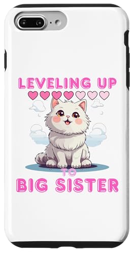 Leveling Up to Big Sister Lustiges Kätzchen Babyparty-Design Hülle für iPhone 7 Plus/8 Plus von Nadiya
