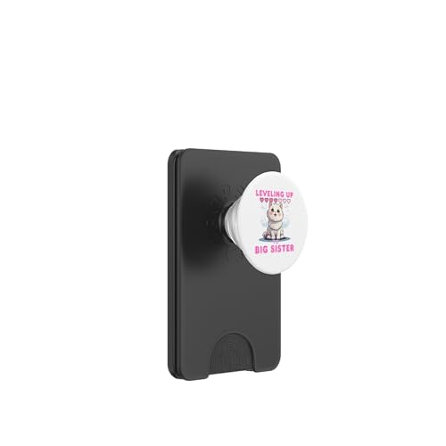 Leveling Up to Big Sister Lustiges Kätzchen Babyparty-Design PopSockets PopWallet für MagSafe von Nadiya