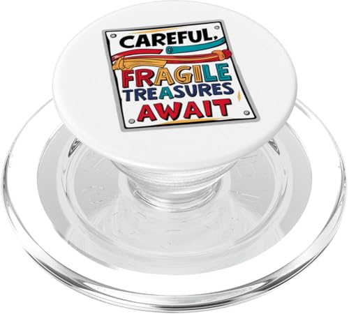 Sorgfältige zerbrechliche Schätze warten auf lustige Worte, niedliches Design, Geschenk PopSockets PopGrip für MagSafe von Nadiya