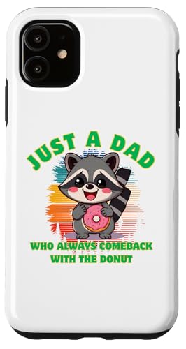 Waschbär Dad Comeback mit Donut lustige Worte Geschenk Vatertag Hülle für iPhone 11 von Nadiya