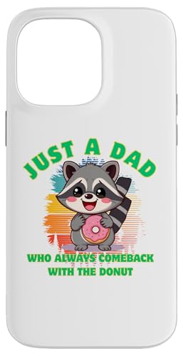 Waschbär Dad Comeback mit Donut lustige Worte Geschenk Vatertag Hülle für iPhone 14 Pro Max von Nadiya