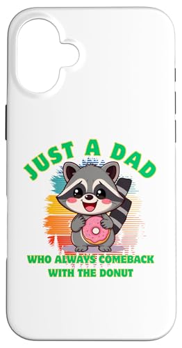 Waschbär Dad Comeback mit Donut lustige Worte Geschenk Vatertag Hülle für iPhone 16 Plus Waschbär Dad Comeback mit Donut lustige Worte Geschenk Vatertag Hülle für iPhone 16 Plus von Nadiya