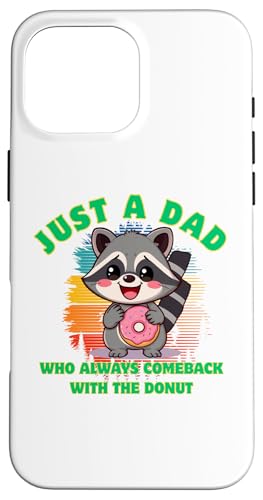 Waschbär Dad Comeback mit Donut lustige Worte Geschenk Vatertag Hülle für iPhone 16 Pro Max Waschbär Dad Comeback mit Donut lustige Worte Geschenk Vatertag Hülle für iPhone 16 Pro Max von Nadiya