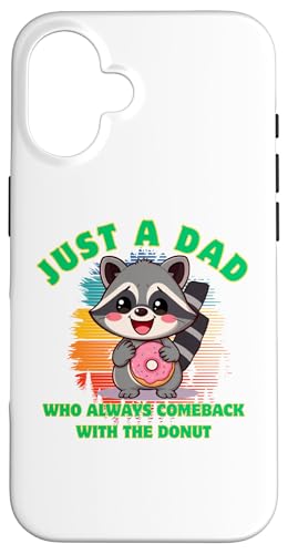 Waschbär Dad Comeback mit Donut lustige Worte Geschenk Vatertag Hülle für iPhone 16 Waschbär Dad Comeback mit Donut lustige Worte Geschenk Vatertag Hülle für iPhone 16 von Nadiya