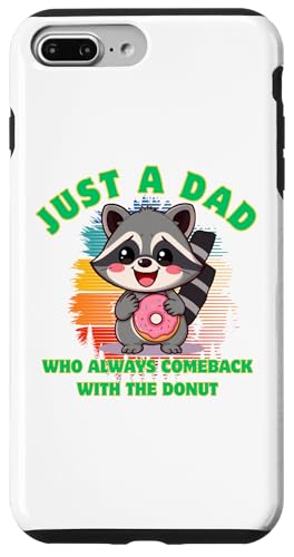 Waschbär Dad Comeback mit Donut lustige Worte Geschenk Vatertag Hülle für iPhone 7 Plus/8 Plus von Nadiya