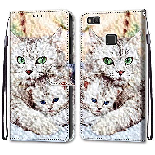 Nadoli Handyhülle Leder für Huawei P9 Lite,Bunt Bemalt Niedlich Katze Trageschlaufe Kartenfach Magnet Ständer Schutzhülle Brieftasche Ledertasche Tasche Etui Nadoli Handyhülle Leder für Huawei P9 Lite,Bunt Bemalt Niedlich Katze Trageschlaufe Kartenfach Magnet Ständer Schutzhülle Brieftasche Ledertasche Tasche Etui von Nadoli